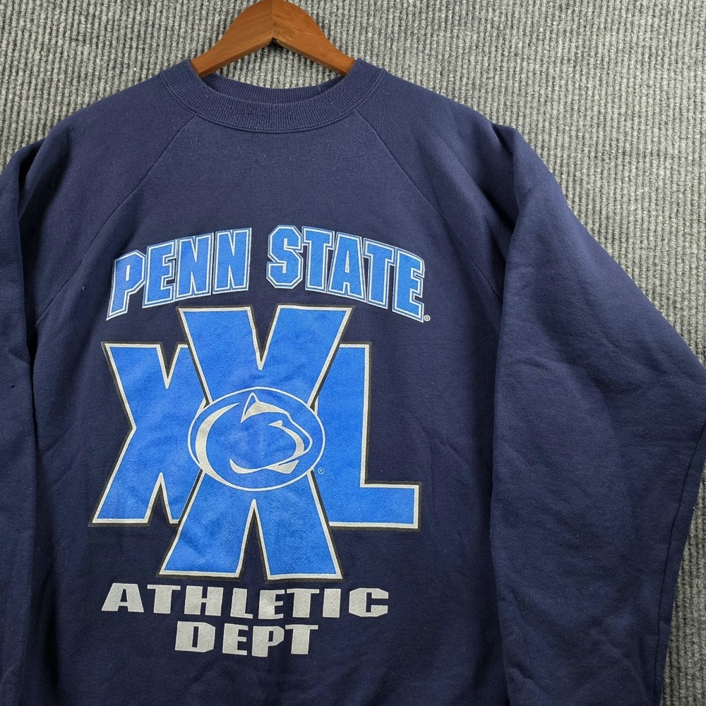 Vintage 90s Penn State Nittany Lions Sweatshirt Hanes Navy Blue Mens XXL 2XL PSU